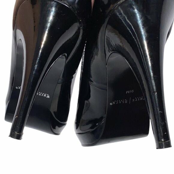 White House Black Market Benna Black/Tan Spectator Heels Size 9.5M Women's - Picture 11 of 11